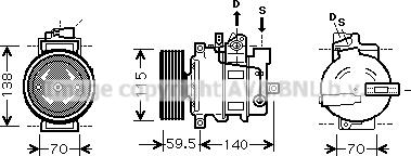 Prasco AIK284 - Компрессор кондиционера mashina-shop.ru