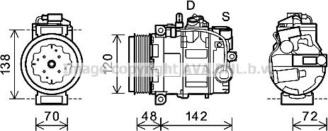 Prasco PRK064 - Компрессор кондиционера mashina-shop.ru