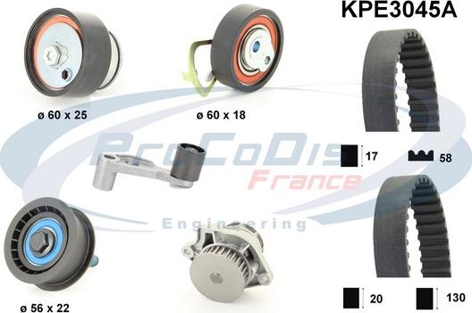 Procodis France KPE3045A - Водяной насос + комплект зубчатого ремня ГРМ mashina-shop.ru