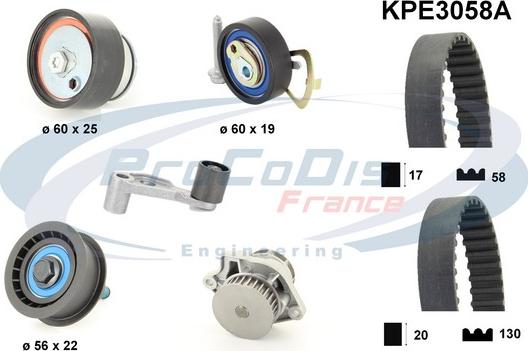 Procodis France KPE3058A - Водяной насос + комплект зубчатого ремня ГРМ mashina-shop.ru