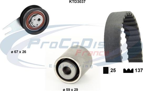 Procodis France KTD3037 - Комплект зубчатого ремня ГРМ mashina-shop.ru