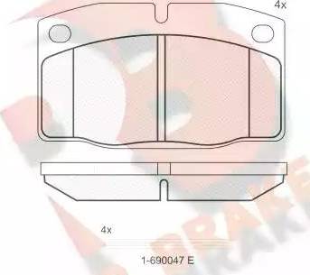 R Brake RB0454-066 - Тормозные колодки, дисковые, комплект mashina-shop.ru