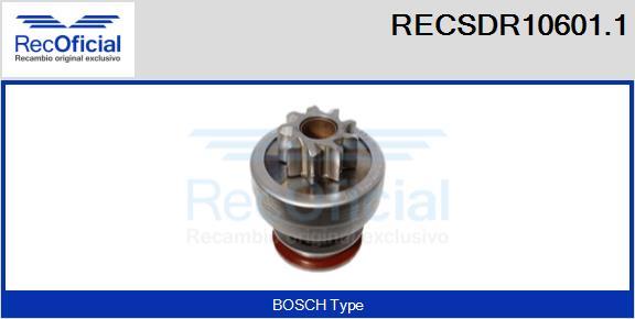 RECOFICIAL RECSDR10601.1 - Ведущая шестерня, бендикс, стартер mashina-shop.ru