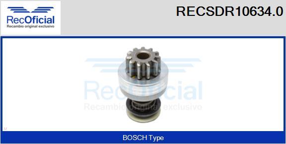 RECOFICIAL RECSDR10634.0 - Ведущая шестерня, бендикс, стартер mashina-shop.ru