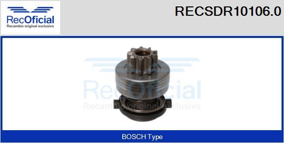 RECOFICIAL RECSDR10106.0 - Ведущая шестерня, бендикс, стартер mashina-shop.ru