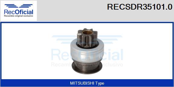 RECOFICIAL RECSDR35101.0 - Ведущая шестерня, бендикс, стартер mashina-shop.ru