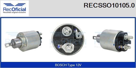 RECOFICIAL RECSSO10105.0 - Тяговое реле, соленоид, стартер mashina-shop.ru