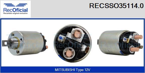 RECOFICIAL RECSSO35114.0 - Тяговое реле, соленоид, стартер mashina-shop.ru