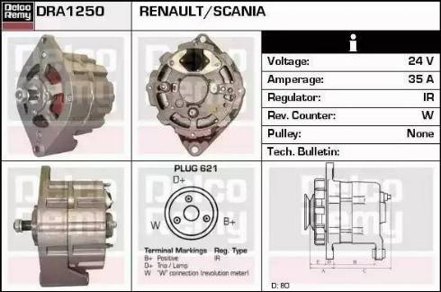 Remy DRA1250 - Генератор mashina-shop.ru