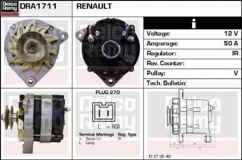 Remy DRA1711 - Генератор mashina-shop.ru