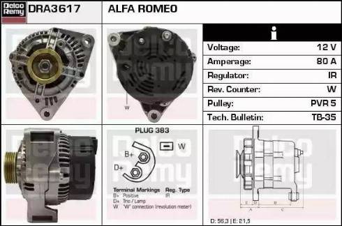 Remy DRA3617 - Генератор mashina-shop.ru