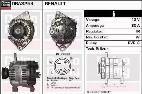 Remy DRA3254 - Генератор mashina-shop.ru