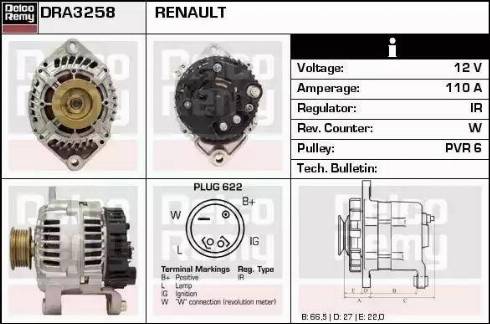 Remy DRA3258 - Генератор mashina-shop.ru