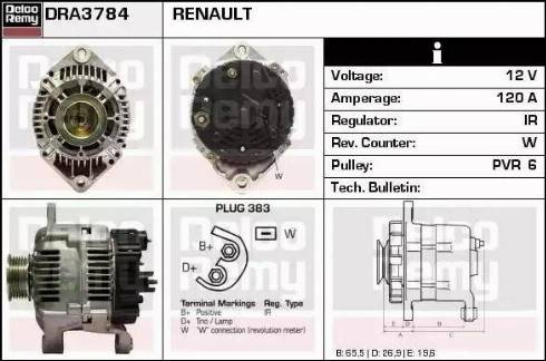 Remy DRA3784 - Генератор mashina-shop.ru