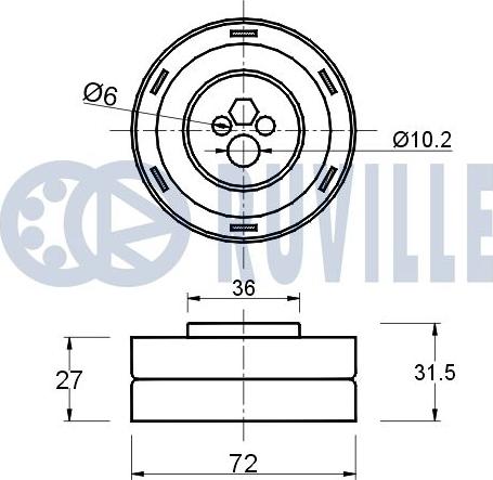 Ruville 540281 - Натяжной ролик, зубчатый ремень ГРМ mashina-shop.ru