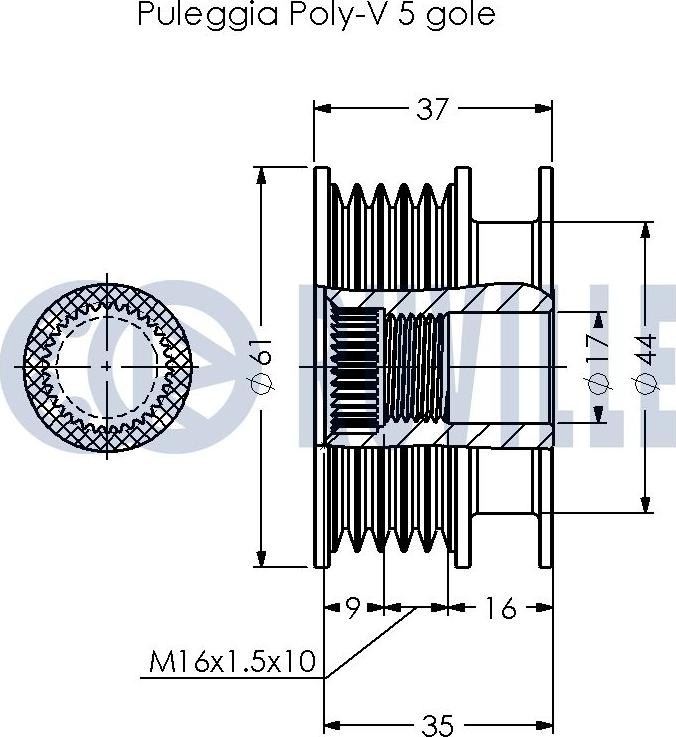 Ruville 541031 - Шкив генератора, муфта mashina-shop.ru