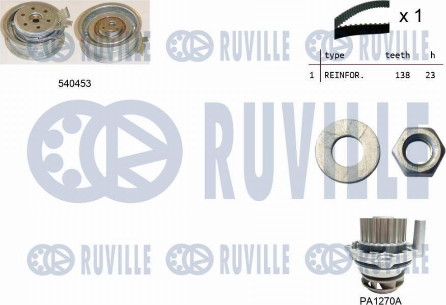 Ruville 5500131 - Водяной насос + комплект зубчатого ремня ГРМ mashina-shop.ru