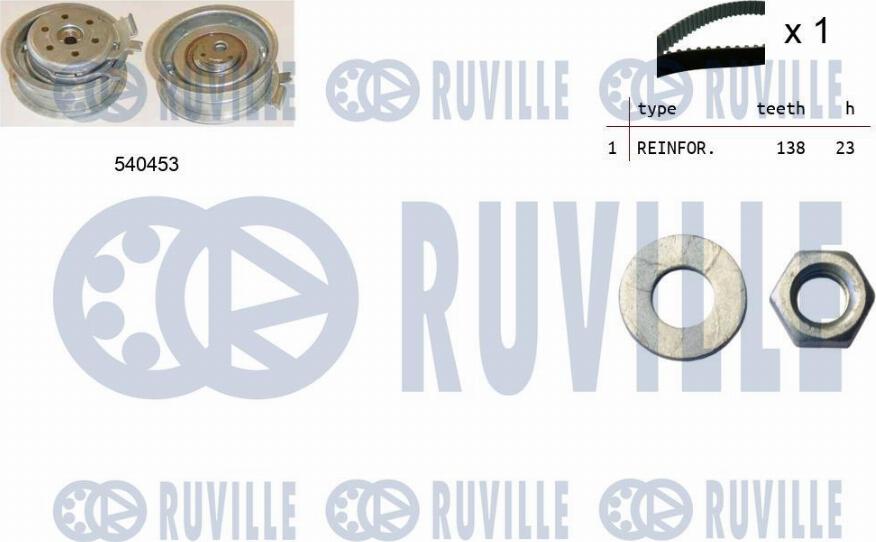 Ruville 550013 - Комплект зубчатого ремня ГРМ mashina-shop.ru