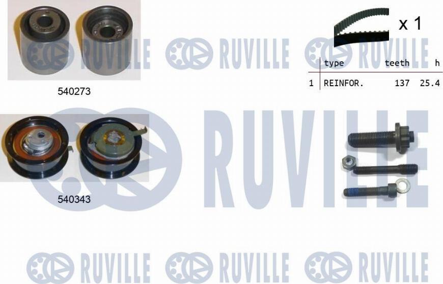 Ruville 550017 - Комплект зубчатого ремня ГРМ mashina-shop.ru