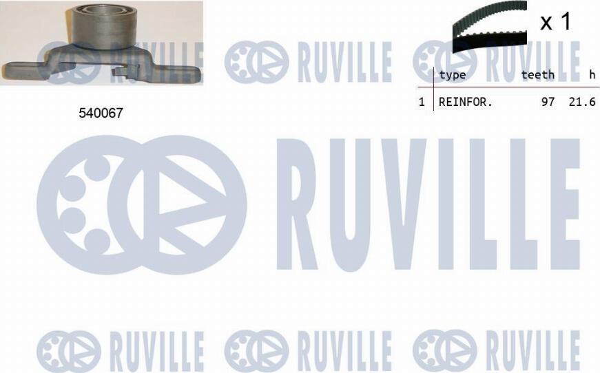 Ruville 550086 - Комплект зубчатого ремня ГРМ mashina-shop.ru