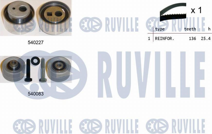 Ruville 550219 - Комплект зубчатого ремня ГРМ mashina-shop.ru