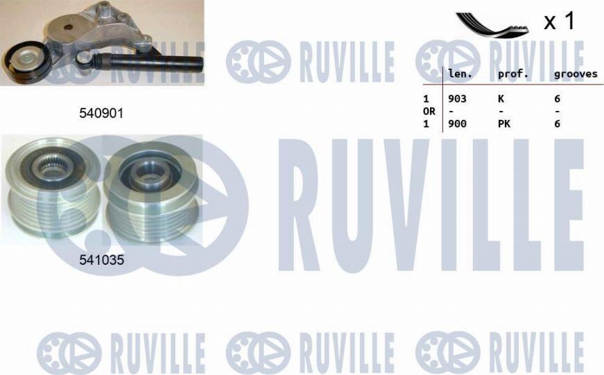 Ruville 570165 - Поликлиновый ременный комплект mashina-shop.ru