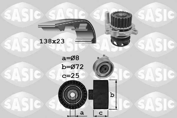 Sasic 3906091 - Водяной насос + комплект зубчатого ремня ГРМ mashina-shop.ru