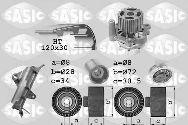 Sasic 3906022 - Водяной насос + комплект зубчатого ремня ГРМ mashina-shop.ru