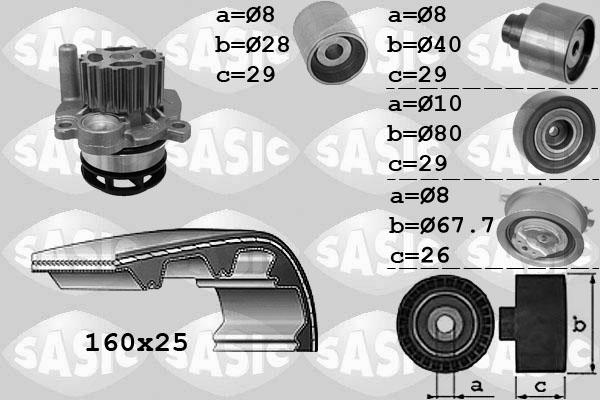 Sasic 3906078 - Водяной насос + комплект зубчатого ремня ГРМ mashina-shop.ru