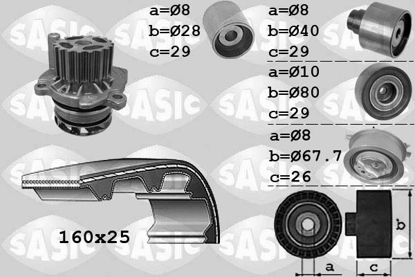 Sasic 3906077 - Водяной насос + комплект зубчатого ремня ГРМ mashina-shop.ru