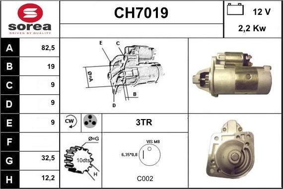 Sera CH7019 - Стартер mashina-shop.ru