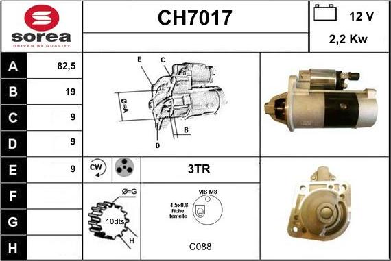 Sera CH7017 - Стартер mashina-shop.ru