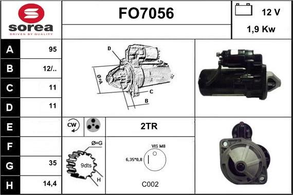 Sera FO7056 - Стартер mashina-shop.ru