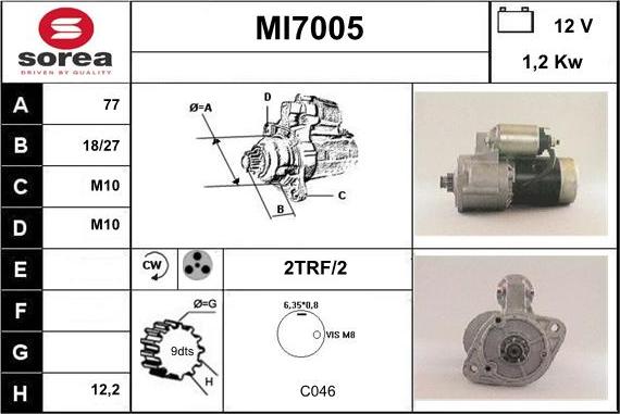 Sera MI7005 - Стартер mashina-shop.ru