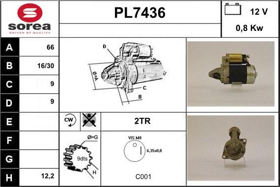 Sera PL7436 - Стартер mashina-shop.ru