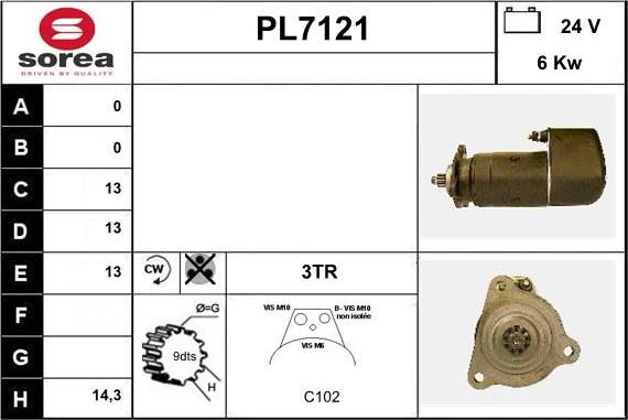 Sera PL7121 - Стартер mashina-shop.ru