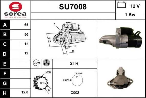 Sera SU7008 - Стартер mashina-shop.ru