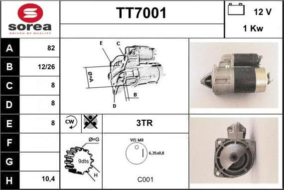 Sera TT7001 - Стартер mashina-shop.ru