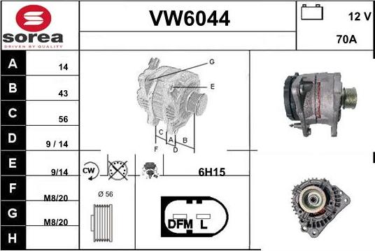 Sera VW6044 - Генератор mashina-shop.ru