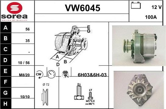 Sera VW6045 - Генератор mashina-shop.ru