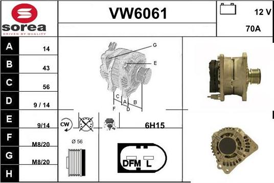 Sera VW6061 - Генератор mashina-shop.ru