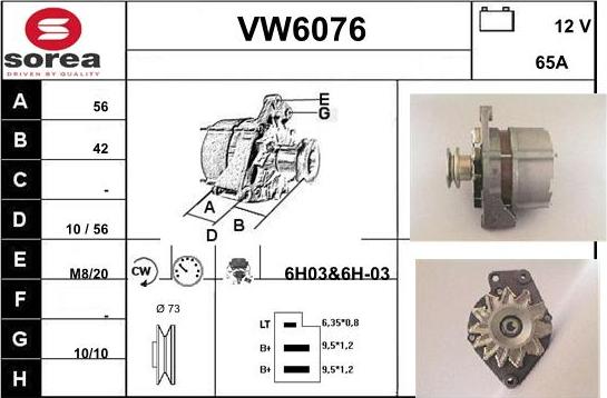 Sera VW6076 - Генератор mashina-shop.ru