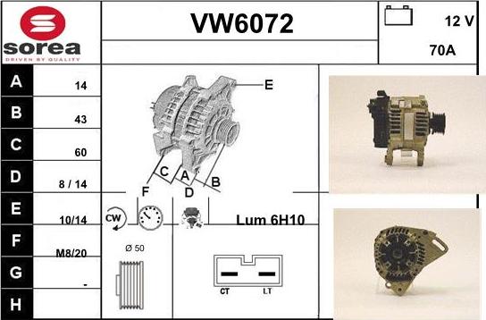 Sera VW6072 - Генератор mashina-shop.ru