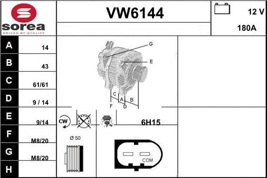 Sera VW6144 - Генератор mashina-shop.ru