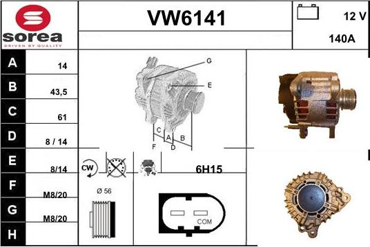 Sera VW6141 - Генератор mashina-shop.ru