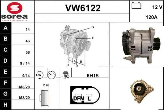 Sera VW6122 - Генератор mashina-shop.ru