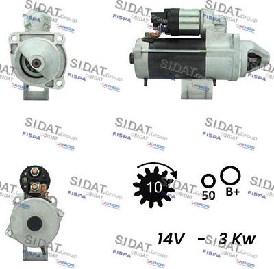 Sidat S12BH0663A2 - Стартер mashina-shop.ru