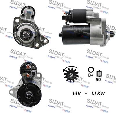 Sidat S12BH0115A2 - Стартер mashina-shop.ru