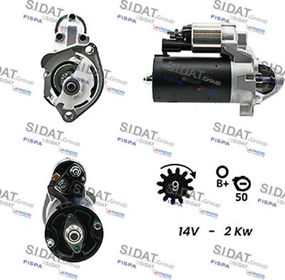 Sidat S12BH0170A2 - Стартер mashina-shop.ru