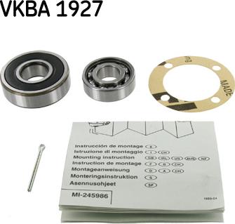 SKF VKBA 1927 - Комплект подшипника ступицы колеса mashina-shop.ru